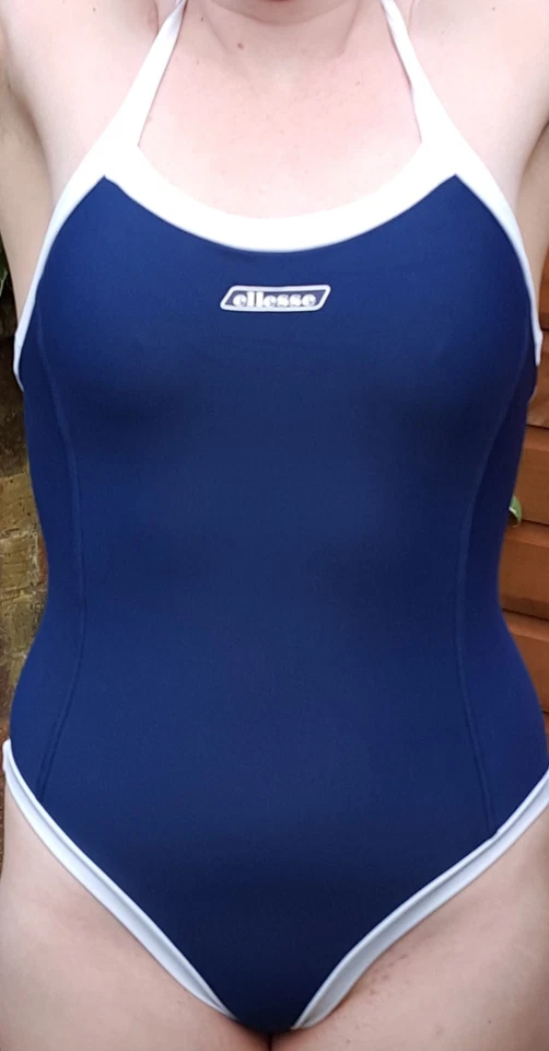 RRP £32 BNIP ELLESSE Swimsuit / swimming costume. Navy or light blue 12 or 14 - Image 1 of 1