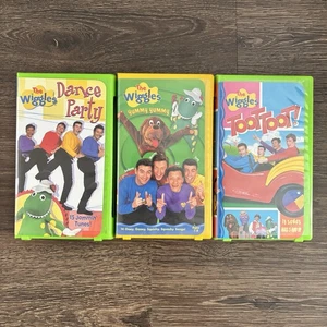 The Wiggles VHS Lot of 3 – Dance Party, Yummy Yummy, Toot Toot – Original Cast - Picture 1 of 11