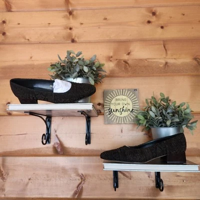 Zapatos de salón ENZO ANGIOLINI de cuero de tela tejida barroca damasco con tacón bloque talla 6,5 M Foto 1 de 4