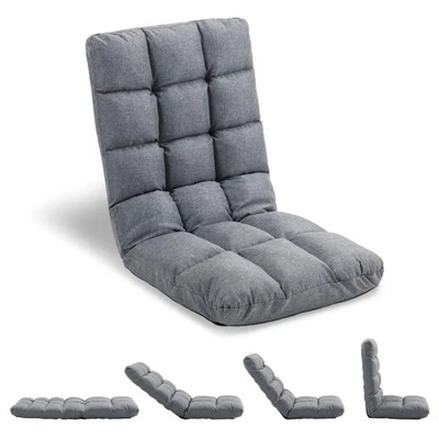 Silla de Piso Plegable con Soporte para Respaldo, 14 Posiciones Ajustables, Pa... Foto 1 de 4