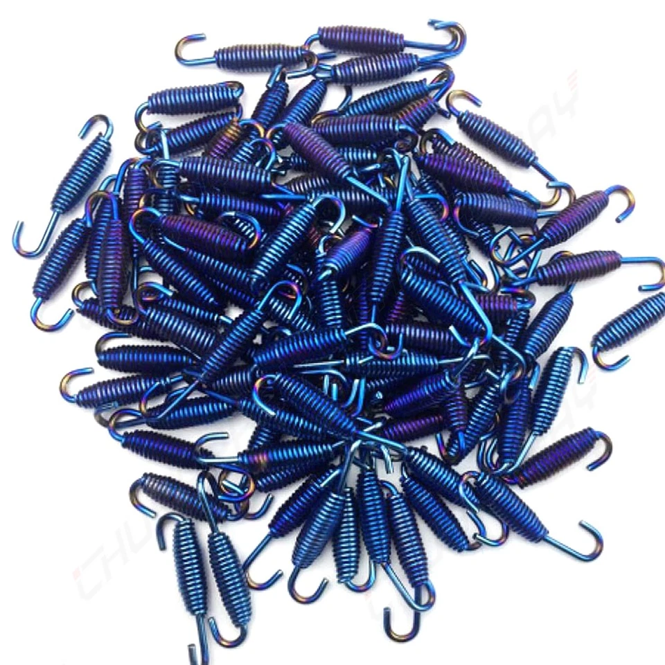 6x Muelles de escape de cabezal de acero inoxidable universal corto Outlaw Racing para motocicleta Foto 1 de 4