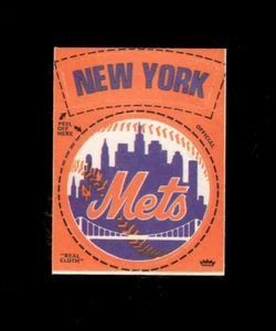 1968-72 Fleer Cloth Stickers NEW YORK METS (Blue "E" & "S") Patches Light Orange - Picture 1 of 2