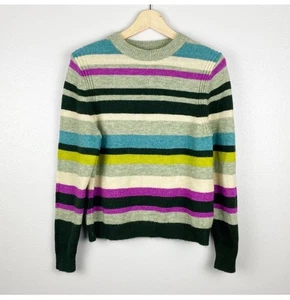 A New Day Sweater Striped Crewneck Pullover Pink Green Multicolor NWT XS - Picture 1 of 8