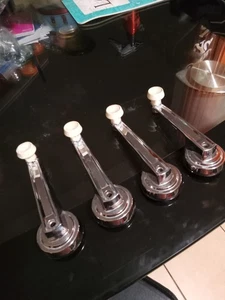 60s JEEP WAGONEER SUPER WAGONEER WINDOW CRANK HANDLES CHROME SET OF 4 NICE - Picture 1 of 24