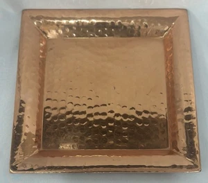 "Bandeja para servir decorativa cuadrada martillada de cobre - 13,5""" - Imagen 1 de 8