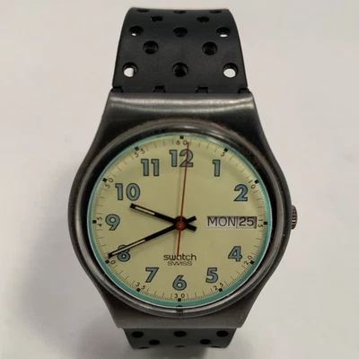 Vintage Swatch High Flyer Wristwatch GX704 1988 Clean Battery Compartment - Image 1 of 4