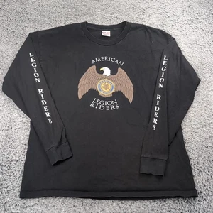 Vintage Legion Riders Shirt Adult 2XL XXL Black Bayside American Made in USA - Picture 1 of 6