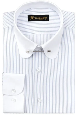 🧥 Jackl Martin LONDON 100% Slim Fit Shirt – WHITE (With Blue Stripes) – Classic - Image 1 of 3