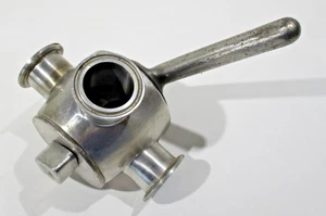 Tri Clamp Sanitary Stainless Steel 1 1/2" Plug Valve Trynox (E) - Picture 1 of 6