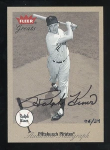 2001 Fleer Greats of the Game Ralph Kiner Auto /34 Pirates - Picture 1 of 2