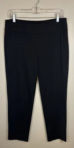 J MCLAUGHLIN schwarze Catalina Stoffhose Medium Pull On gerades Bein Stretch - Bild 1 von 10