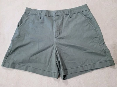 NWT Gloria Vanderbilt Chino Shorts Green Midrise Stretch Twill 12 - Imagem 1 de 4
