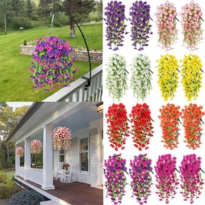 Artificial Morning Glory Hanging Flowers Fake Plants Wedding Garden Home Decor - Picture 1 of 19