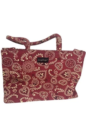 Longaberger Homestead Bandana Rojo Bolso de Viaje Bolso 8"x12” Cartera Paisley seminuevo Foto 1 de 4