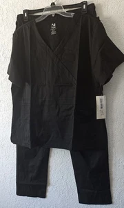 Dagacci Black Scrub Set Natural Stretch Sz 2XL - Picture 1 of 9