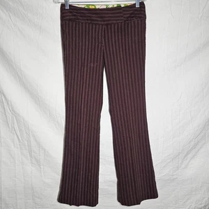 Vintage y2k braune Nadelstreifen Low Rise Schlaghose - Bild 1 von 3