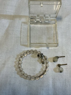 Gargantilla y pendientes colgantes de perlas Vogue Jill Jan años 50 en caja 8”-10” ¡Miss Revlon! Foto 1 de 4