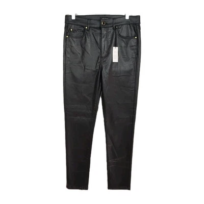 Pantalones ajustados de cuero sintético para mujer Ann Taylor The 6 negros nuevos con etiquetas Foto 1 de 4