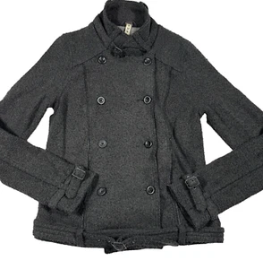 Free People (We the Free) Military Jacket Women's M Boucle Knit Charcoal Gray - Picture 1 of 13
