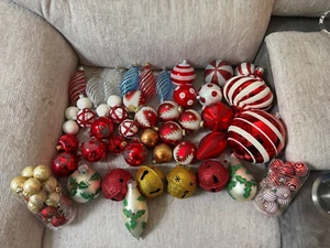 Lot Of 47 Gorgeous Glass and Plastic Ornaments some Vintage Some Current - Picture 1 of 1