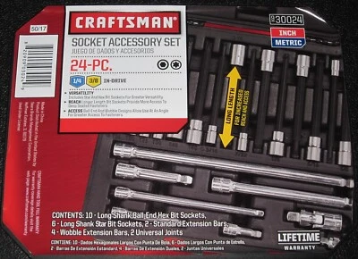 New Craftsman 24 Pc Reach+Access Socket Accessory Set 9-30024 - EXPEDITED SHIP - Image 1 of 4