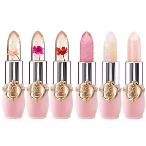 6 Pcs/Set Flower Jelly Lipstick Set Temperature Change Moisturizer Long Lasting - Picture 1 of 12