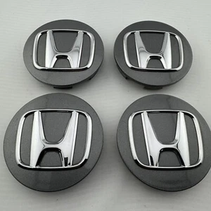 HONDA ACCORD CIVIC CRV HRV PASSPORT PILOT ODYSSEY Center Caps GRAY 2.75in - Bild 1 von 7