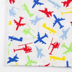 Junior Pilots Exclusively Quilters Cotton Fabric 1 Yard Planes Helicopters - Picture 1 of 5