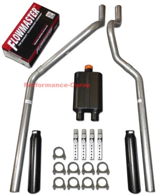 04-08 Dodge Dakota Mandril Doble Escape Doblado con Silenciador Flowmaster Super 44 Foto 1 de 3
