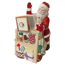 Lenox Cookie Jar Holiday Village Musical Candy Boxed VIDEO Santa Claus Christmas