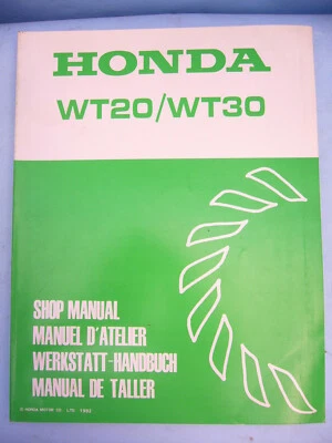 Manuale officina cartaceo, shop manual, Honda WT20 WT30 - Immagine 1 di 3