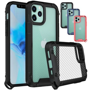 For iPhone 12 Mini/12 Pro/12 Pro Max Carbon Fiber Case Shockproof Slim Hard Case - Picture 1 of 30