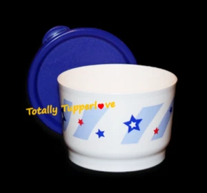 1 taza de aperitivos Tupperware 4 oz. Contenedor Único Estrellas del 4 de Julio Azul NUEVO ❤️ - Imagen 1 de 2