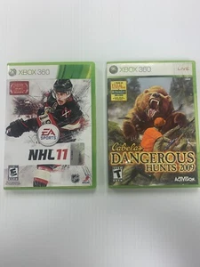 Xbox 360 2 Game Lot EA Sports NHL11 Cabela’s Dangerous Hunts 2009 - Picture 1 of 5