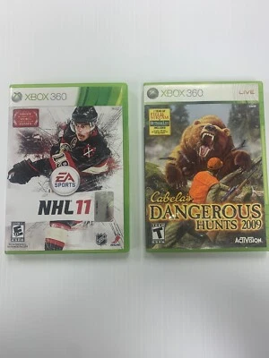 Xbox 360 2 Game Lot EA Sports NHL11 Cabela’s Dangerous Hunts 2009 - Image 1 of 4