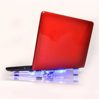 10"-15" Laptop Cooling Pad Blau LED Notebook 3 Lüfter USB Kühler Ständer Fach - Bild 1 von 4