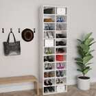 Shoe Cabinet High Gloss White Chipboard Shoe Rack Organiser Stand Shelf I0V8