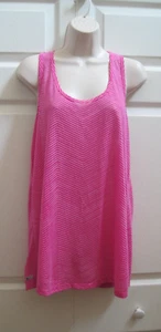 Camiseta sin mangas atlética RBK Performance para mujer XL rosa y blanco a rayas verticales nueva - Imagen 1 de 8