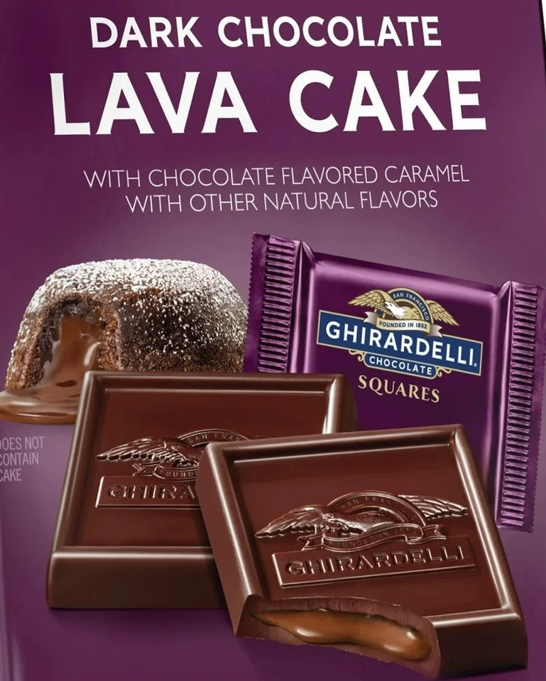 GHIRARDELLI Dark Chocolate LAVA CAKE Squares WRAPPED - BULK BAG - VALUE PRICE!!! - Image 1 of 4