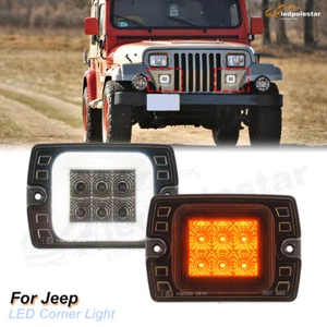 2 luces LED de estacionamiento y señal de giro para Jeep Wrangler YJ 1987-1995 lente de humo - Imagen 1 de 10