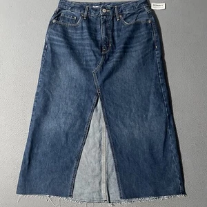 Old Navy High Rise Denim Midi Skirt Size 12 - Picture 1 of 8
