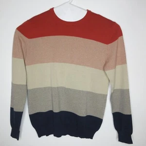 Club Room Herren Medium Orange Kombi Pullover Sweater Gestreift Langarm Rundhals - Bild 1 von 9