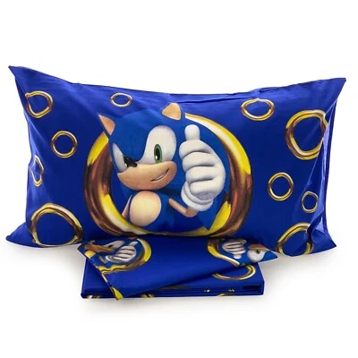 HERMET Lenzuola Sonic The Hedgehog singolo Completo Letto una piazza puro cotone 100%