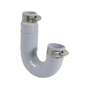 1 1/2 In. X 1 1/4 In. Flexible PVC Rubber Tubular Drain Trap with Stainless Stee - Picture 1 of 4