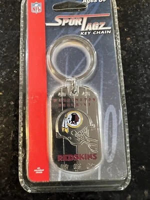 Washington Redskins Retro Thick Metal NFL team logo dogtag keyring keychain foco - Image 1 of 4