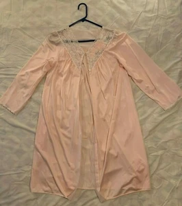 Camisón Shadowline Vintage Rosa Sedoso Nylon Talla Pequeña - Imagen 1 de 4
