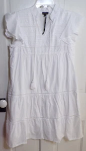 Coco + Carmen White Embroidered Cap Sleeve Loose Fit Lined Shift Dress Sz S NEW - Picture 1 of 7