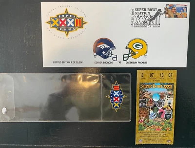 Green Bay Packers Super Bowl XXXII Ticket Stub! And Limited Edition Envelope! - Image 1 of 4