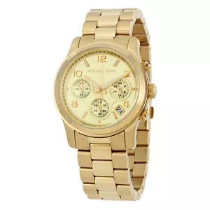 NEW Authentic Michael Kors Runway Stainless Steel Gold Ladies Wrist Watch MK5055 - Picture 1 of 4