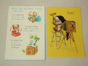 Posten 2 Vintage Hallmark Geburtstag Grußkarten *UNBENUTZT, ohne Umschlag* - Bild 1 von 6